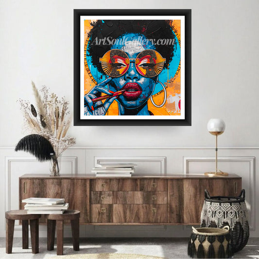 Black Woman Abstract Wall Poster 4